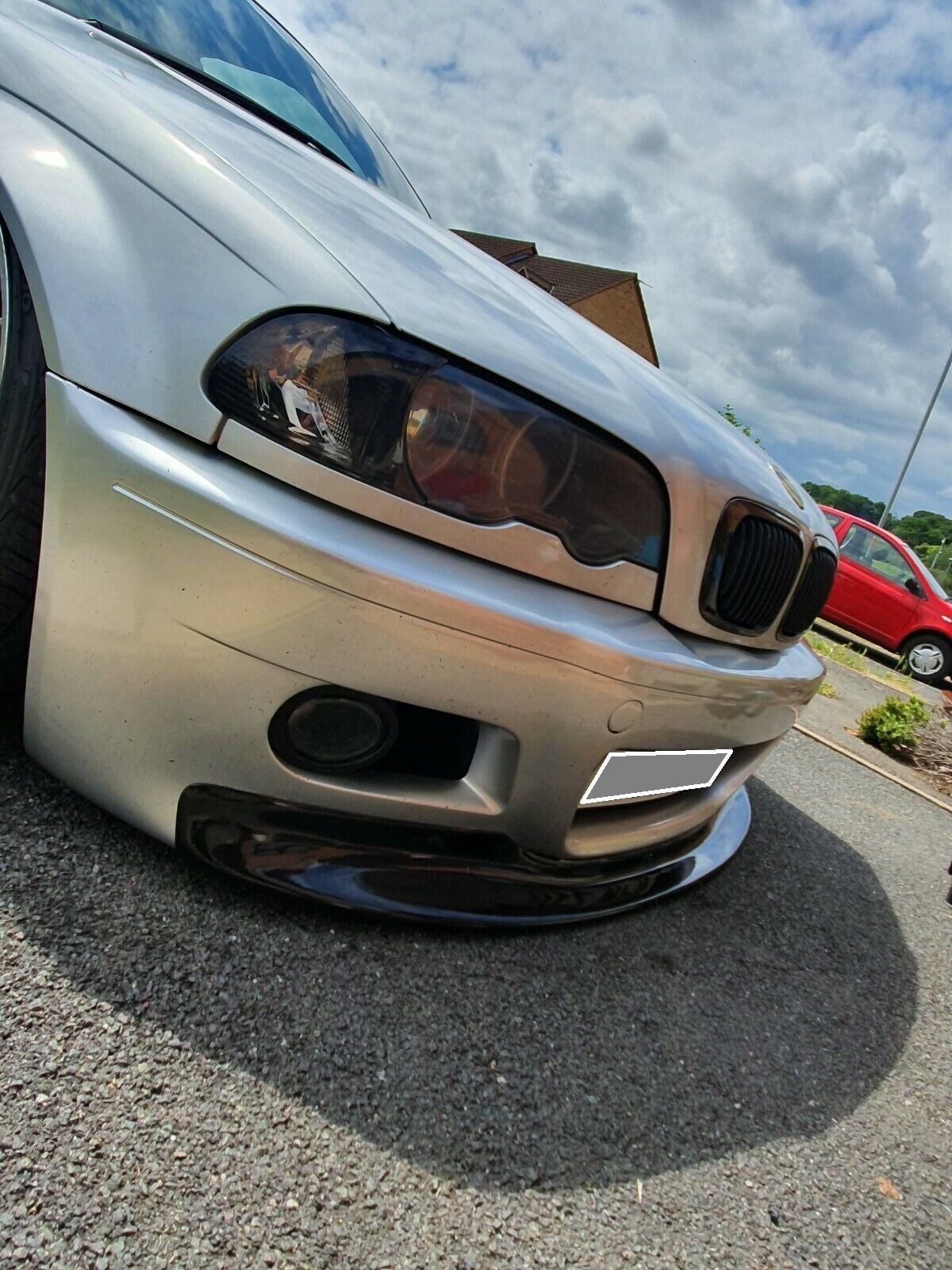 BMW E46 CSL Style Front Lip Spoiler - Gloss Black ABS Plastic For M3 Bumper By LASSCAR