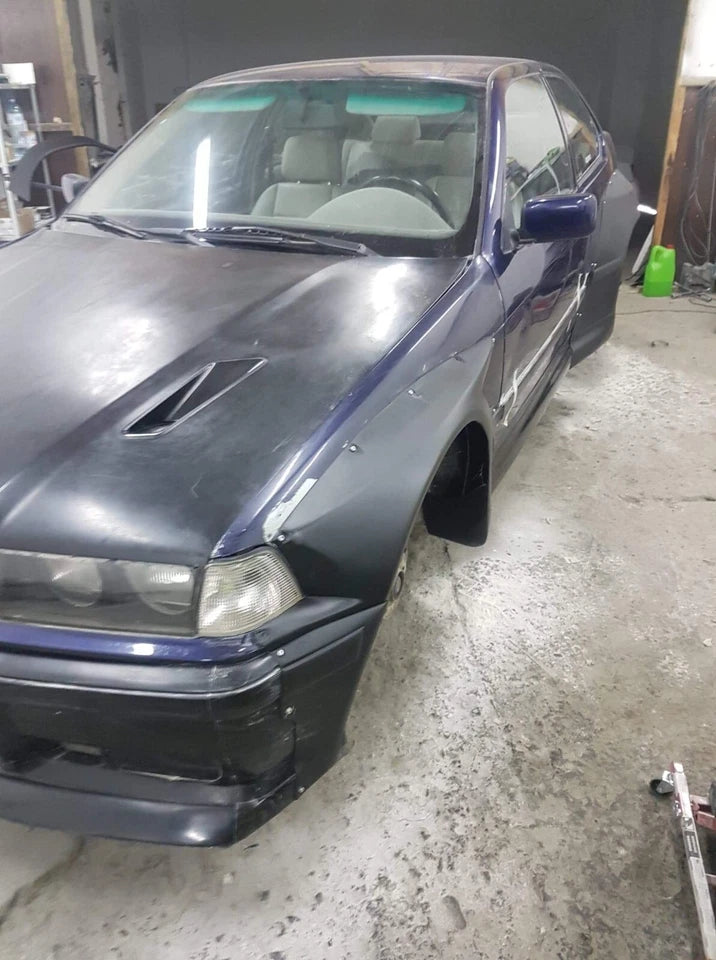 BMW E36 COMPACT DARK DESIGN STYLE FULL WIDE BODY FENDERS BODY KIT